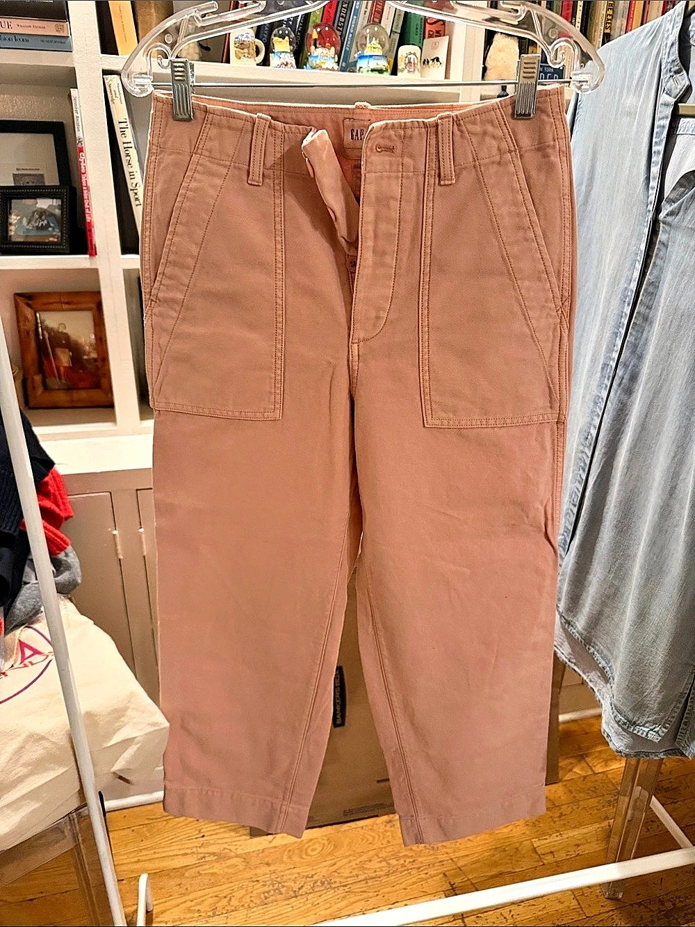 Gap High Rise Straight Crop Pants Pink Size 4